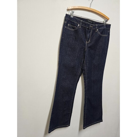 Calvin Klein Jeans Womens 12 Flare Blue Dark Wash Denim Stretch - Picture 3 of 6